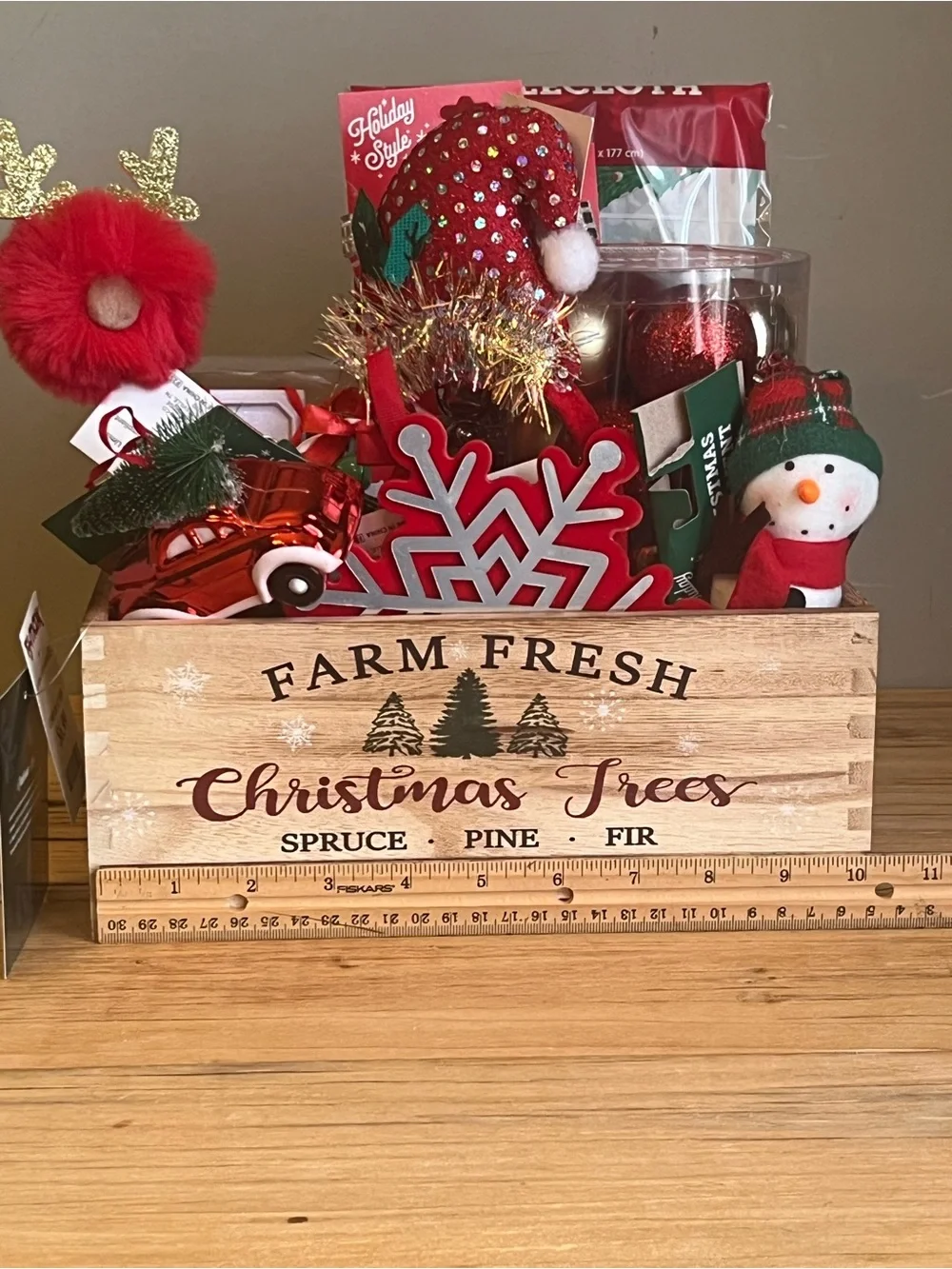 Holiday Ornament Gift Crate-Minimum of 15 ornaments plus extras  in this crate